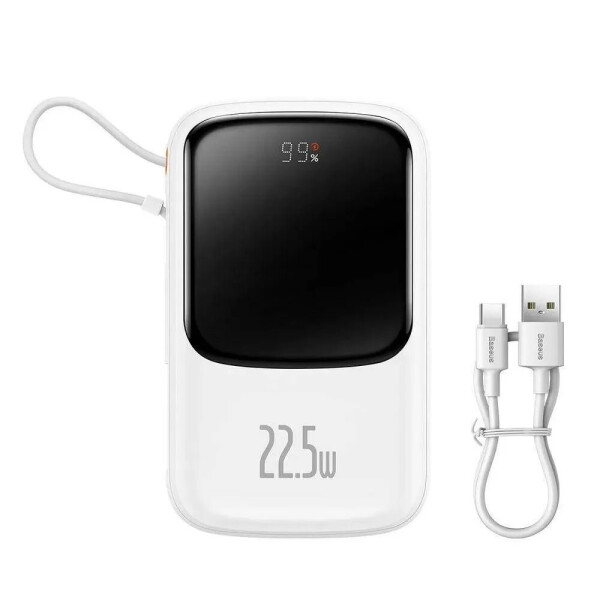 Портативное зарядное устройство Baseus Qpow Pro Digital Display Fast Charge (белый) (PPQD020102)