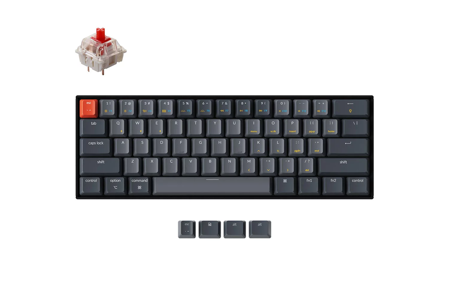 Клавиатура Keychron K12 (K12-B1-RU) (Gateron G pro Red Switch) Grey