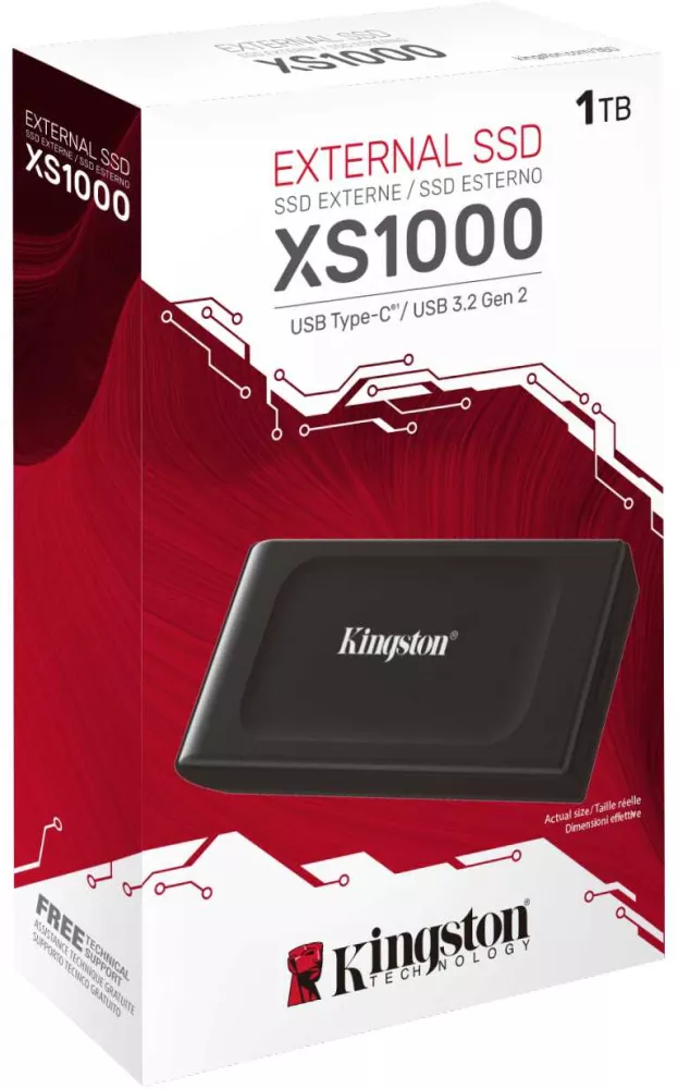 Внешний жесткий диск SSD 1Tb Kingston XS1000 (SXS1000/1000G)