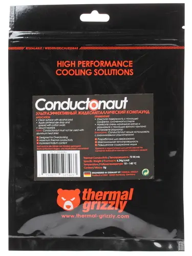Термопаста Thermal Grizzly Conductonaut TG-C-005-R