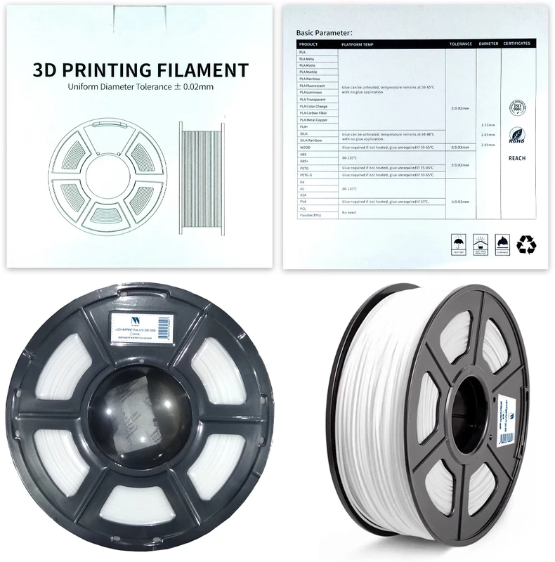  NV Print 3D-NVPRINT-PLA-1.75-330-1000-White