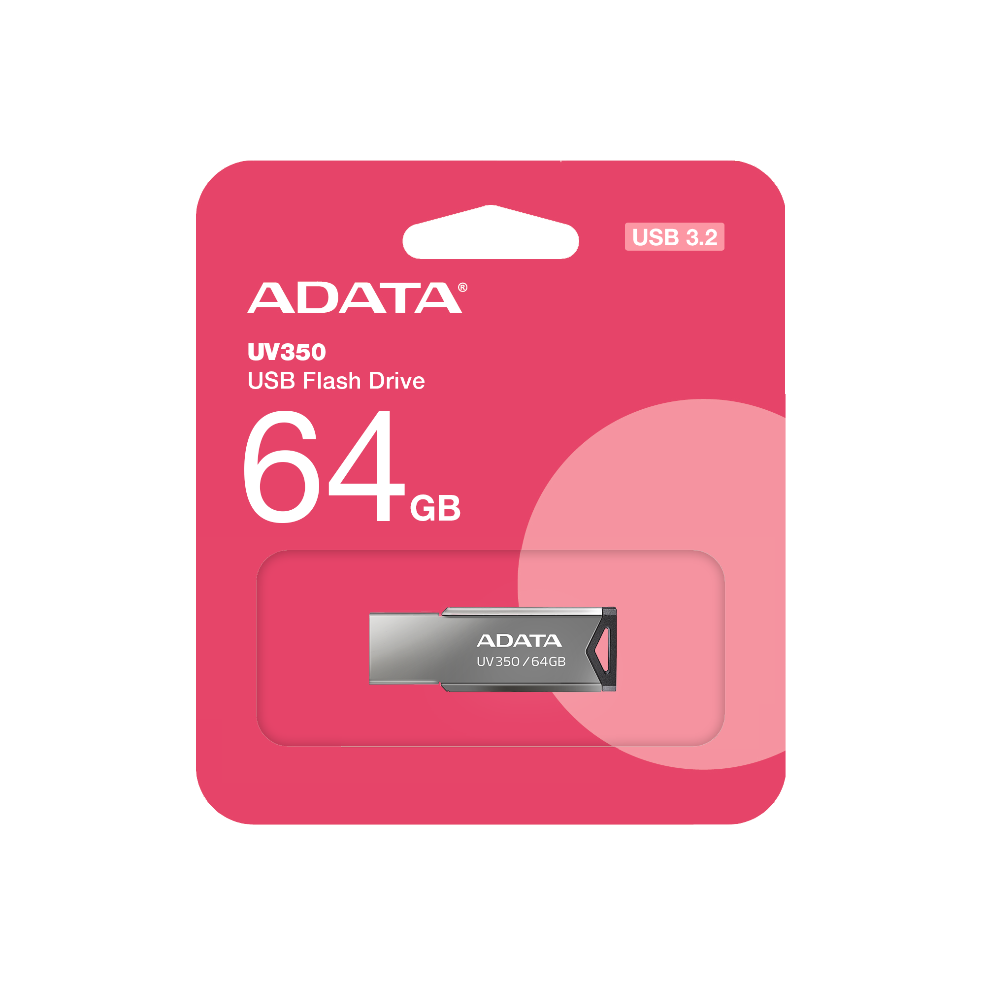 Usb flash disk 64Gb A-DATA UV350 (AUV350-64G-RBK)