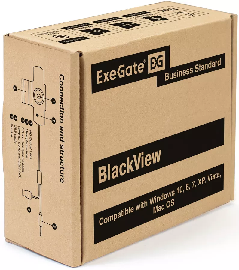 Веб-камера ExeGate BlackView C525 HD (EX287385RUS)
