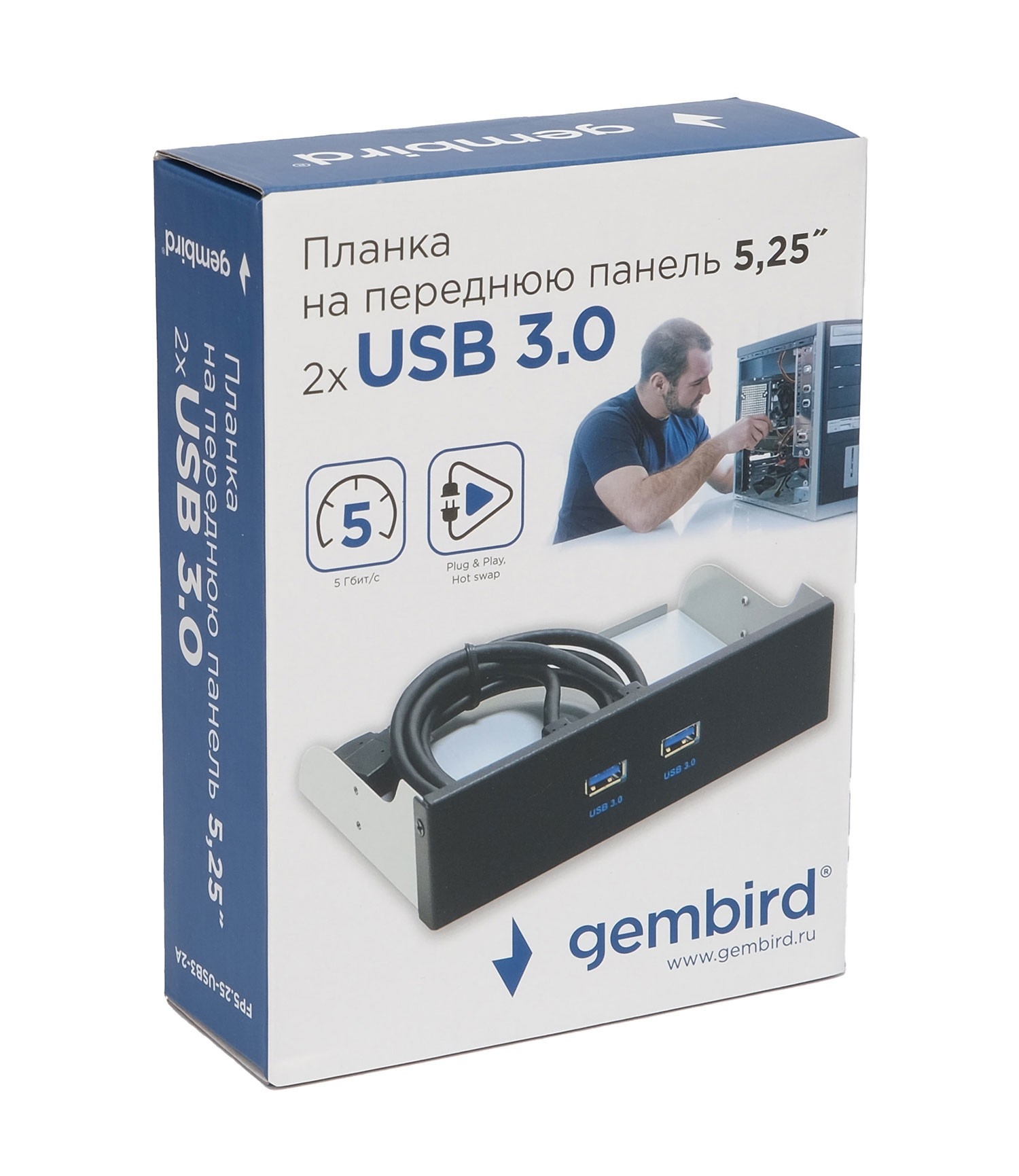  USB Gembird FP5.25-USB3-2A ( 2x USB 3.0    5.25")