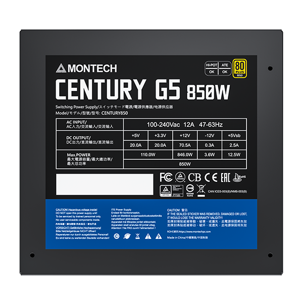   850W Montech Century G5 (MNT-CG850-B)