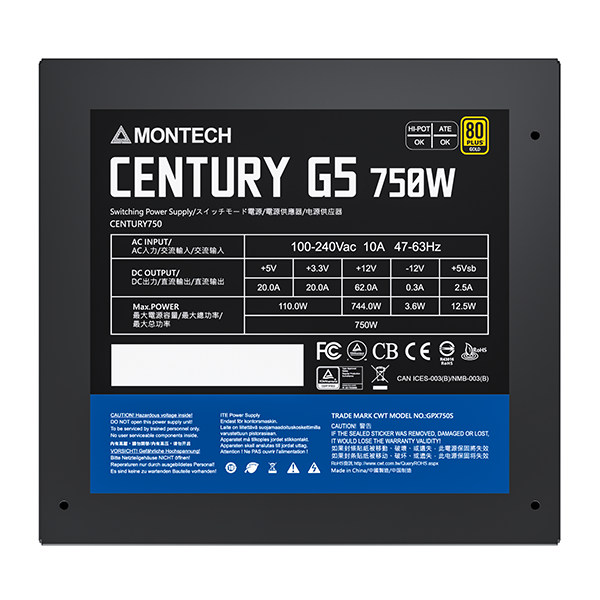   750W Montech Century G5 (MNT-CG750-B)