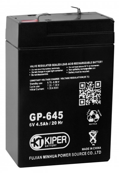    4.5Ah Kiper GP-645 (6V, 4.5Ah)