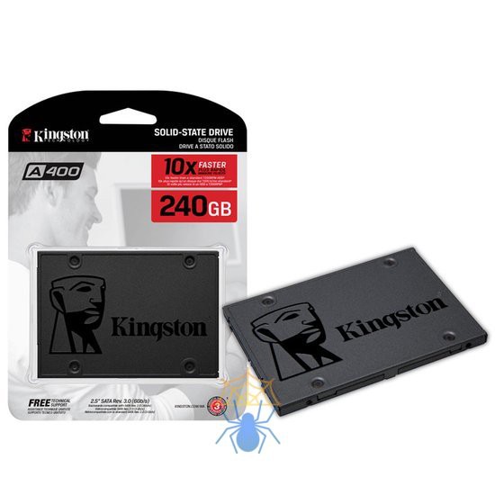 Жесткий диск SSD 240Gb Kingston A400 (SA400S37/240G) (SATA-6Gb/s, 2.5, 500/350Mb/s)