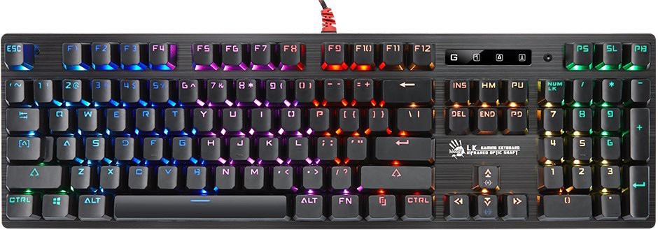 Клавиатура A4Tech Bloody B820R Strike Red Black (Механическая, LK Optic Red, подсветка, влагоустойчивсть, USB)