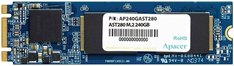   SSD 240Gb Apacer AST280 (AP240GAST280-1) (SATA-6Gb/s, M.2, 520/495Mb/s)