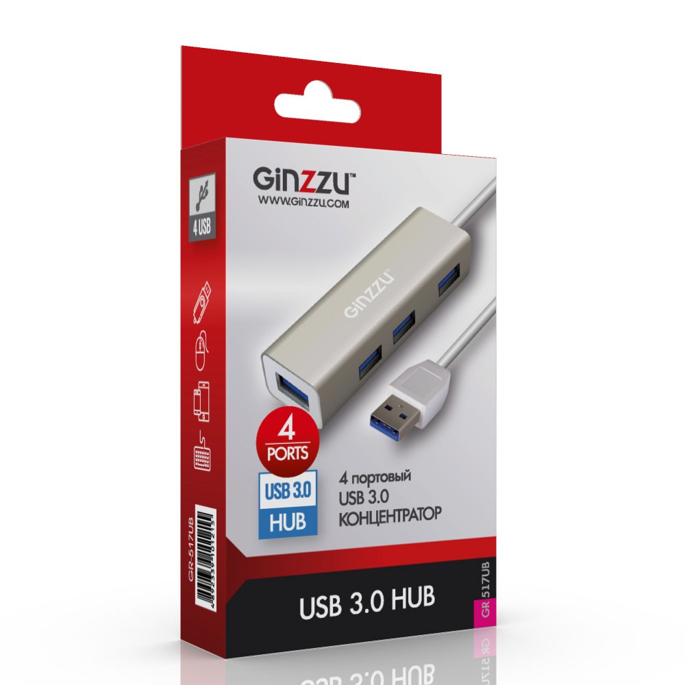  USB GINZZU GR-517UB (4 USB3.0, 20 , .)