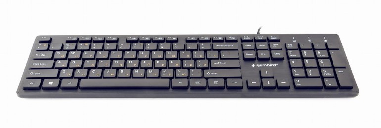 Клавиатура Gembird KB-MCH-03-RU Black (Стандартная, M/Media, slim/silent, USB)