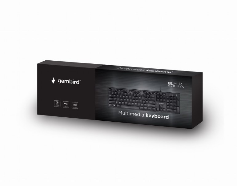 Клавиатура Gembird KB-MCH-03-RU Black (Стандартная, M/Media, slim/silent, USB)