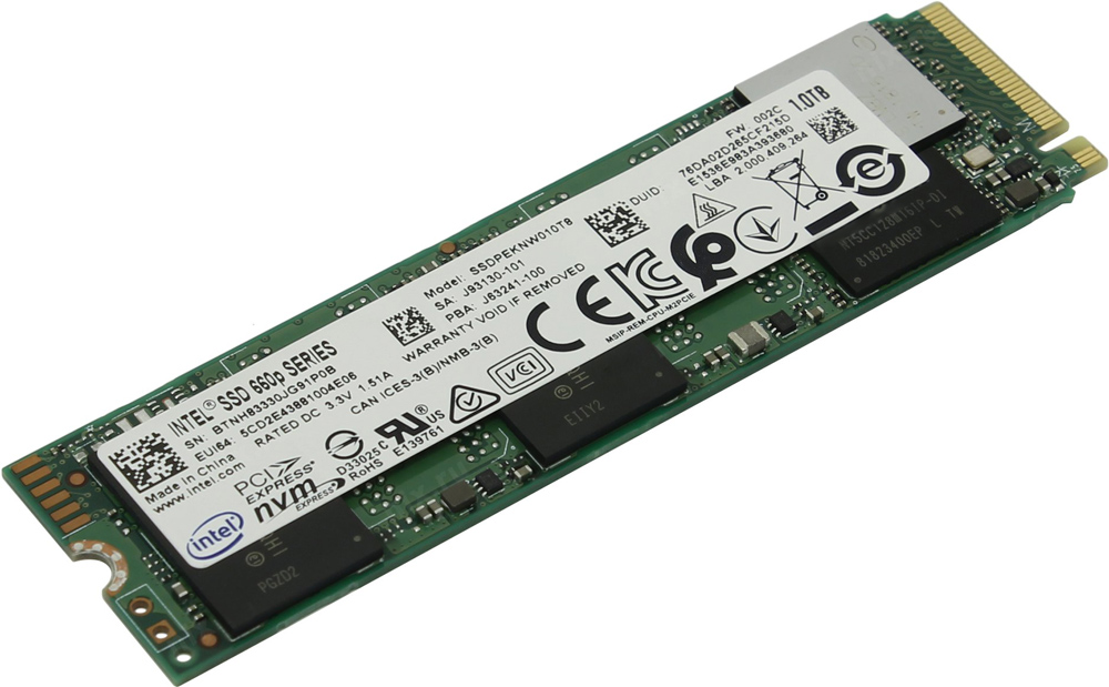 Жесткий диск SSD 1Tb INTEL 660p (SSDPEKNW010T8X1)