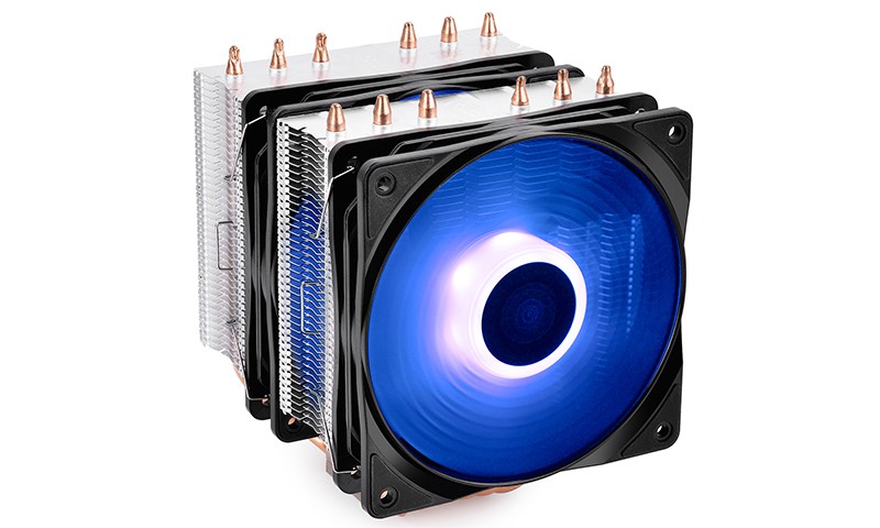 Вентилятор Deepcool NEPTWIN RGB (DP-MCH6-NT-A4RGB) (SocAll, 500-1500rpm, 56.5CFM, 27dBa, RGB подсветка, 4pin)