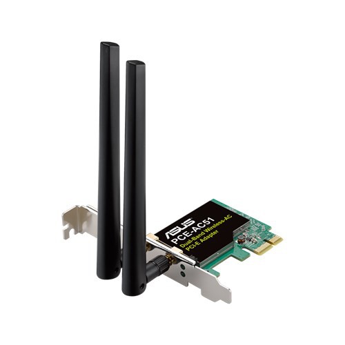 Сетевой адаптер Wi-Fi Asus PCE-AC51 (433MHz, 2.4GHz + 5GHz, PCI-Ex)