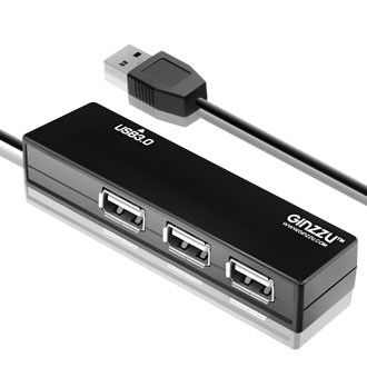 Разветвитель USB GINZZU GR-334UB 4 port (1xUSB3.0+3xUSB2.0)