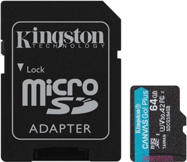Карта памяти 64Gb Kingston Canvas Go! Plus microSDXC (SDCG3/64GB)