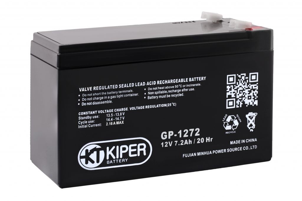 Аккумулятор для ибп 7.2Ah Kiper GP-1272 (12V, 7.2Ah)
