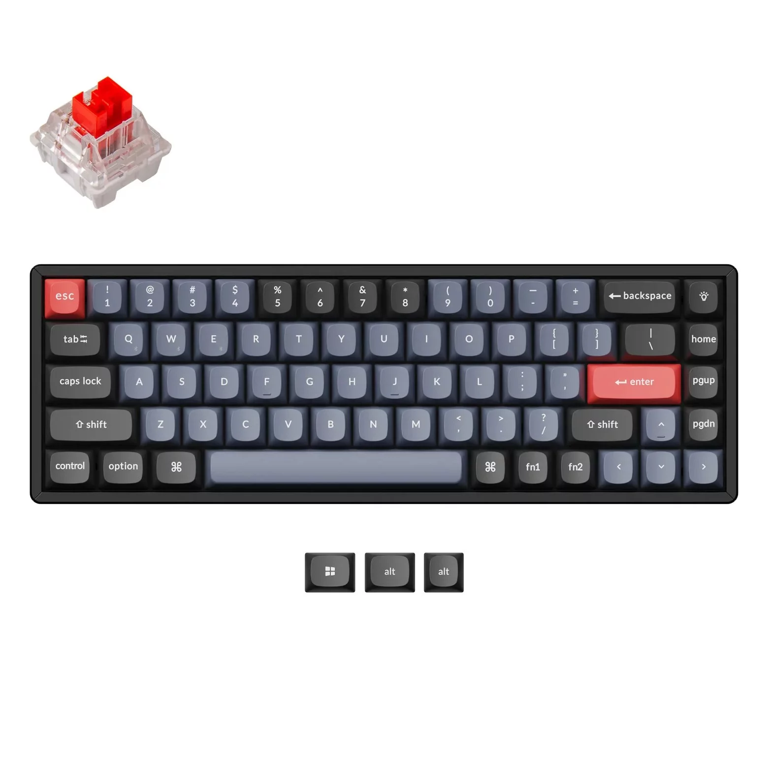 Клавиатура Keychron K6 Pro RGB (K6P-J1-RU) (Keychron K pro Red Switch) серый/черный