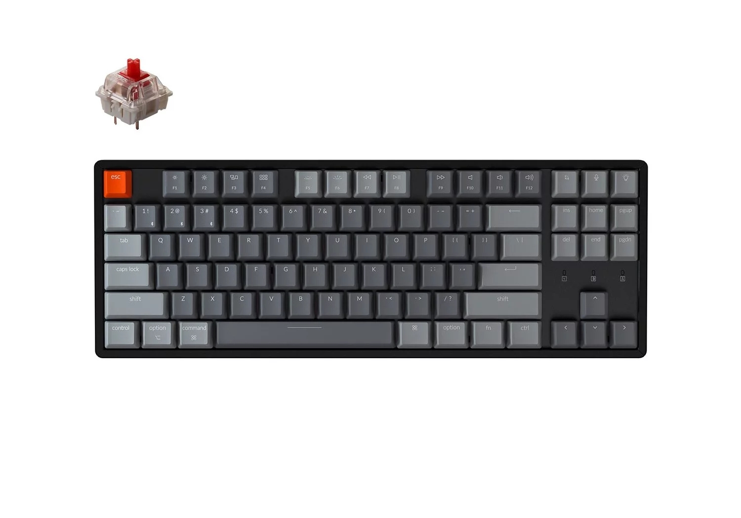 Клавиатура Keychron K8 RGB K8-J1-RU Grey/Black (Gateron G Pro Red Switch)