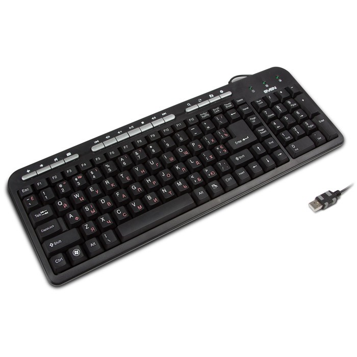 Клавиатура Sven Standard 309M Black (USB, мультимедийная)