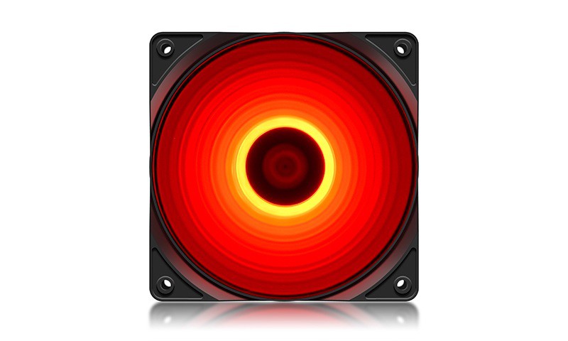 Вентилятор Deepcool RF 120 R (DP-FLED-RF120-RD) (120mm, 1300rpm, 48.9CFM, 21.9dBa, Red LED, 3-pin+4-pin(Molex))