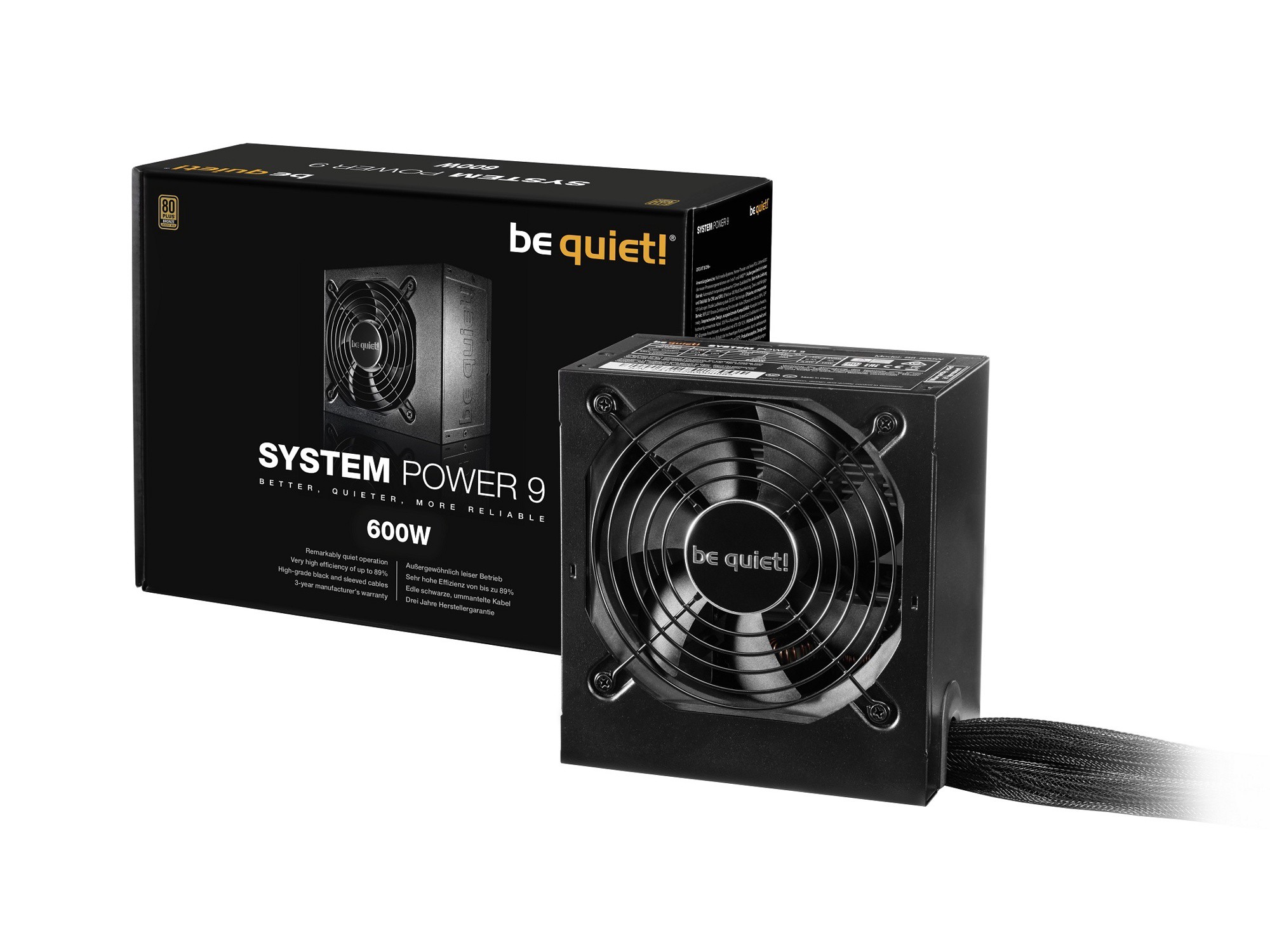 Блок питания 600W be quiet! System Power 9 600W (BN247)  (24+8pin, 2x6/8pin, 2xMolex, 6xSATA, 80+ Bronze)