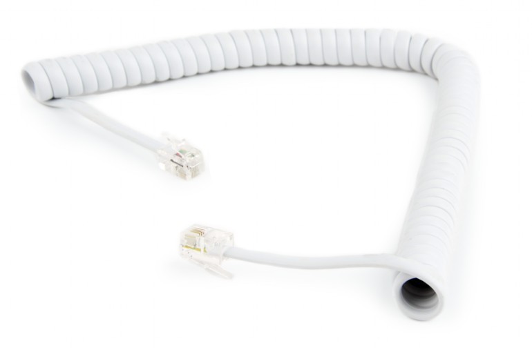 Кабель телефонный Cablexpert TC4P4CS-2M-W White (4p4c, RJ10, спиральный для трубки) 2m