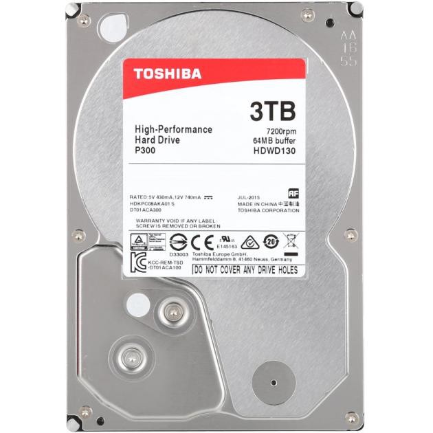 Жесткий диск 3Tb Toshiba P300 HDWD130UZSVA (SATA-6Gb/s 7200rpm 64Mb)