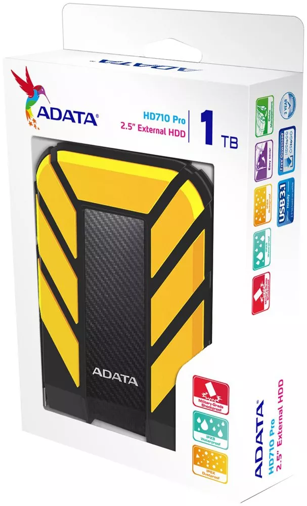 Внешний жесткий диск 1Tb A-Data DashDrive Durable HD710 Pro (AHD710P-1TU31-CYL)