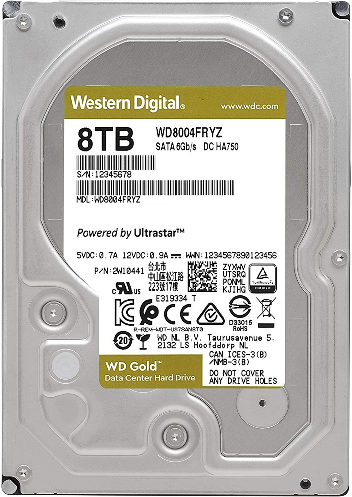 Жесткий диск 8Tb Western Digital GOLD (WD8004FRYZ)