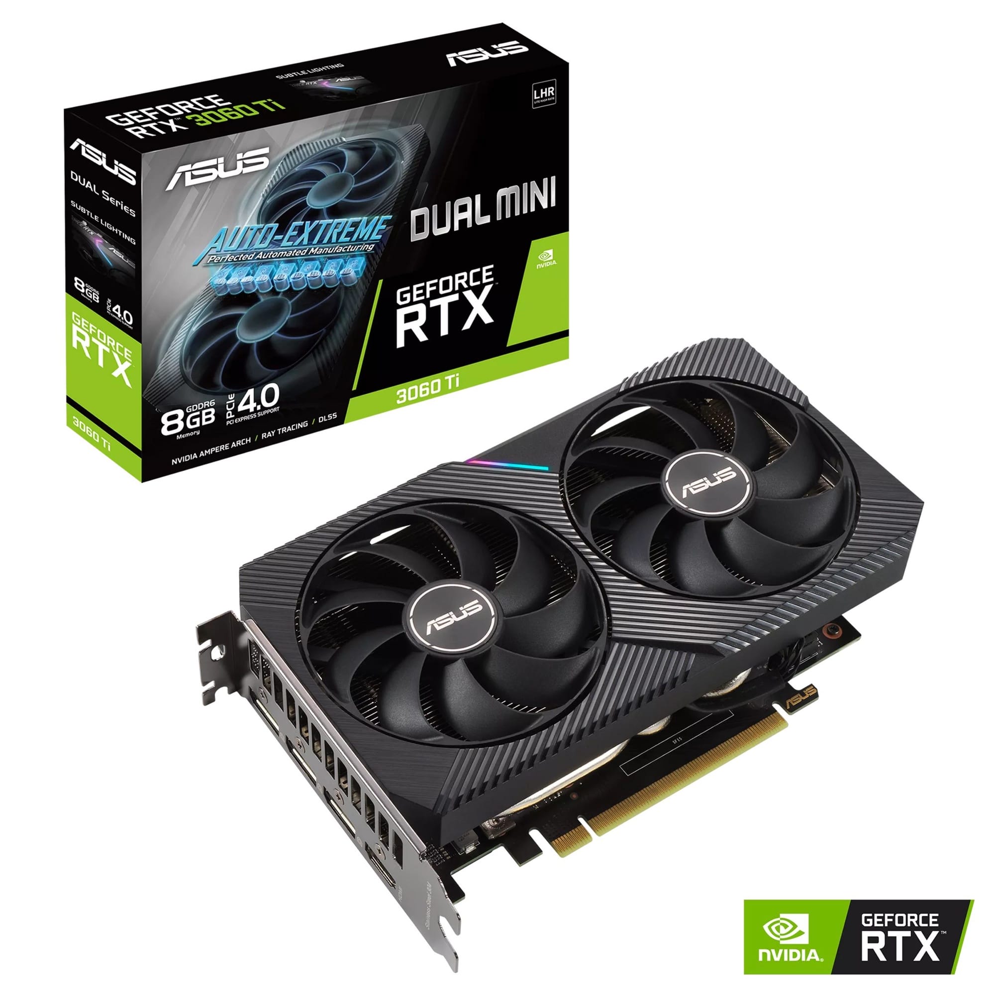 Видеокарта ASUS RTX 3060Ti mini (DUAL-RTX3060TI-8G-MINI-V2)