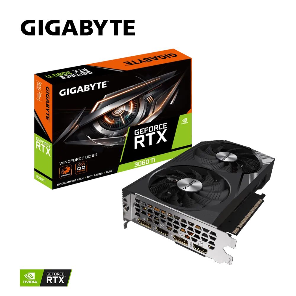 Видеокарта Gigabyte RTX 3060Ti Windforce OC 8G (GV-N306TWF2OC-8GD)