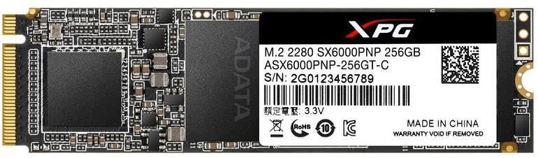 Жесткий диск SSD 256Gb ADATA XPG SX6000 Pro (ASX6000PNP-256GT-C) (PCI Express 3.0 x4 (NVMe 1.3, M.2, 2100/1200Mb/s)