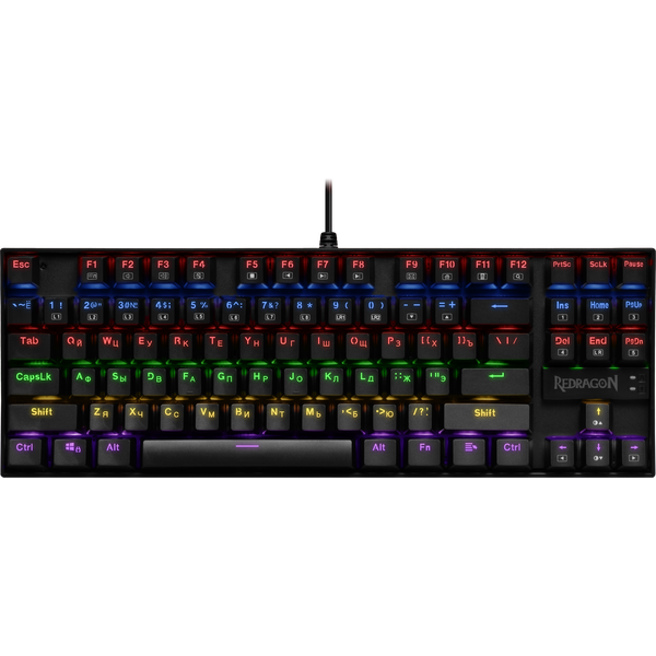 Клавиатура Redragon Kumara Rainbow (74882) (Механическая, OUTEMU+BLUE, RGB, 87 клавиш, USB)