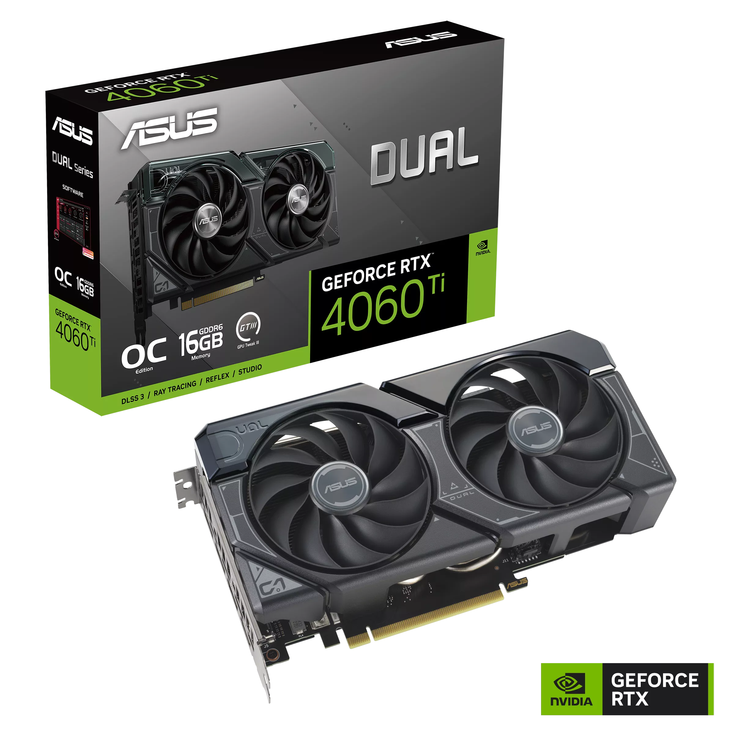 Видеокарта Asus RTX 4060Ti Dual OC Edition (DUAL-RTX4060TI-O16G)