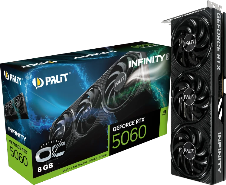 Видеокарта Palit RTX 5060 Infinity 3 OC 8GB GDDR7 (NE75060T19P1-GB2063S)