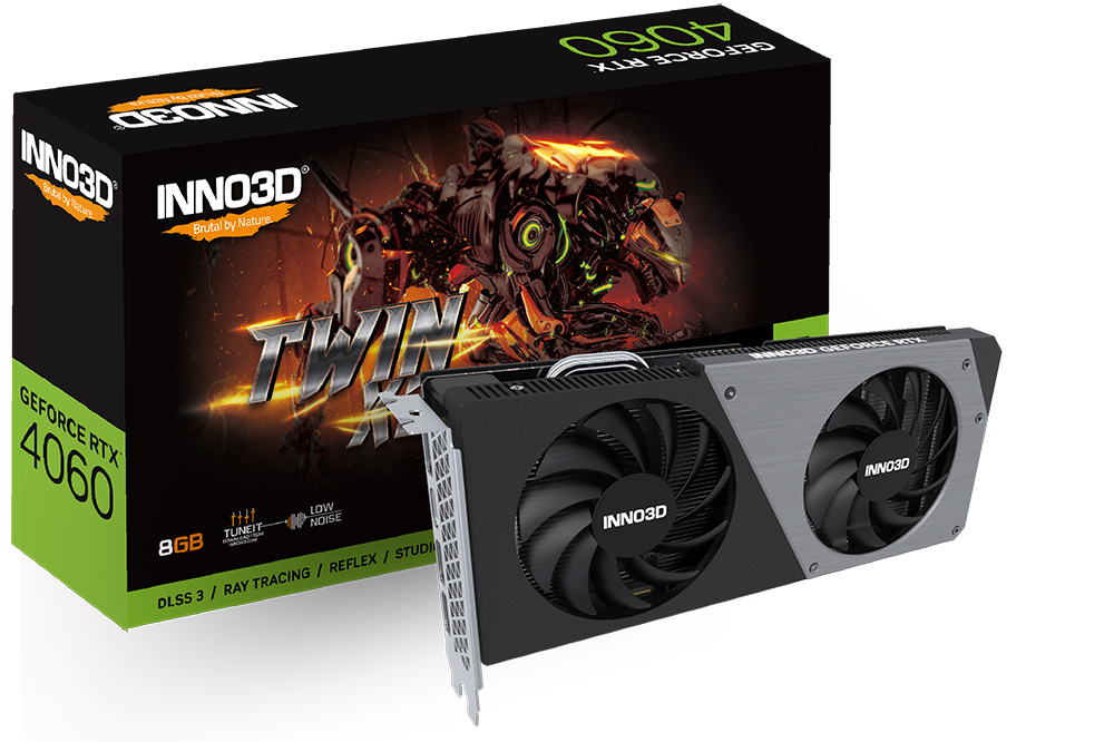 Видеокарта Inno3D RTX 4060 Twin X2 8GB OC (N40602-08D6X-173051N)