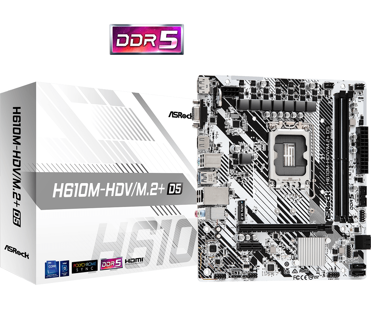 Материнская плата AsRock H610M-HDV/M.2+ D5