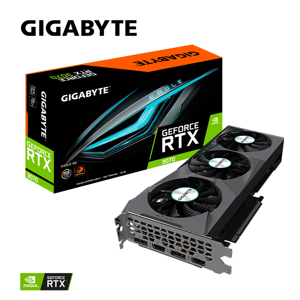 Видеокарта Gigabyte RTX 3070 Eagle 8G (GV-N3070EAGLE-8GD rev. 2.0)