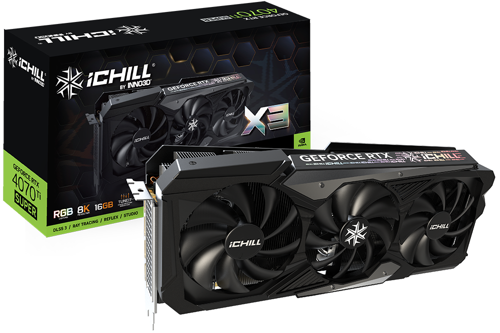 Видеокарта Inno3D RTX 4070Ti SUPER iChill X3 (C407TS3-166XX-186148H)