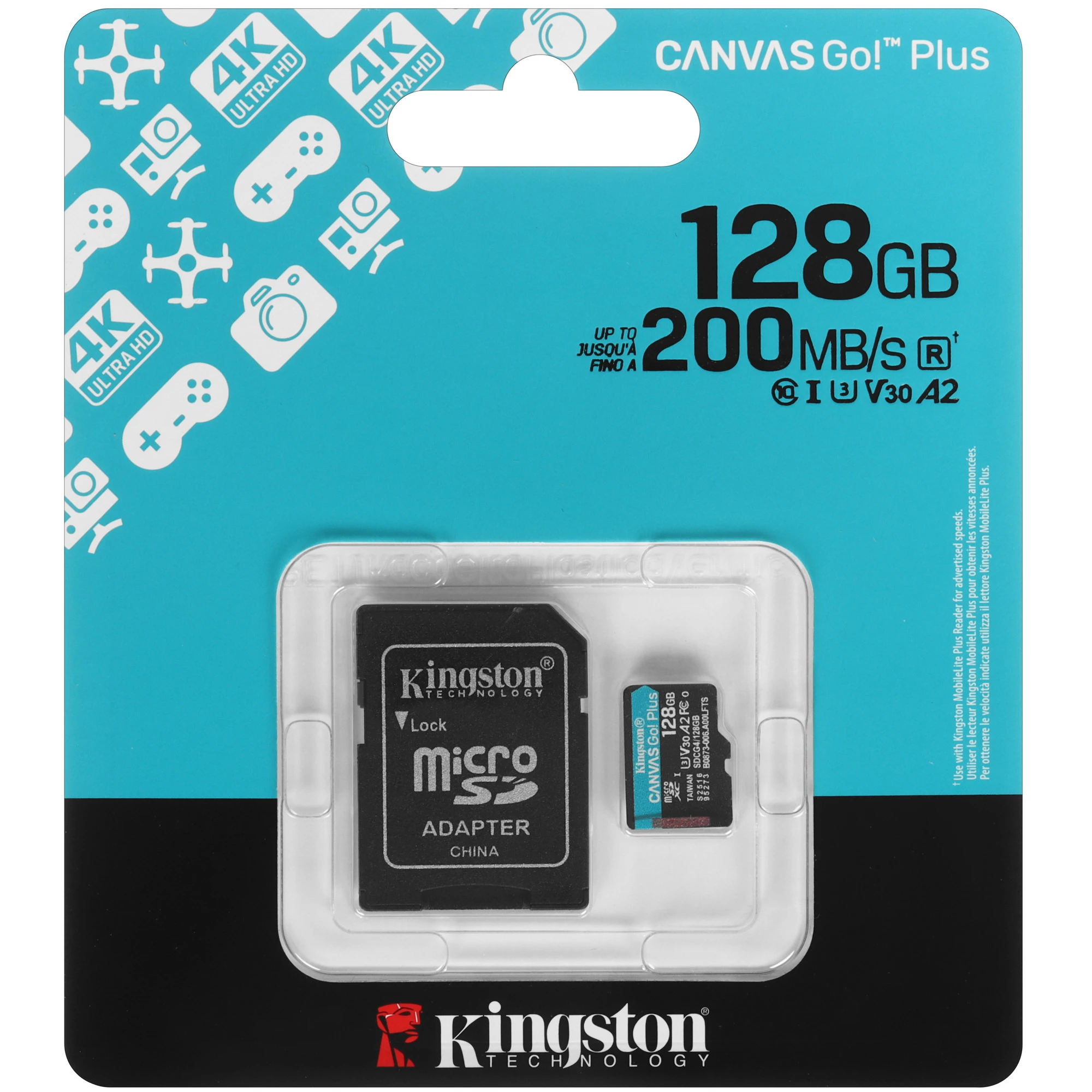 Карта памяти 128Gb Kingston Canvas Go! Plus (SDCG4/128GB)