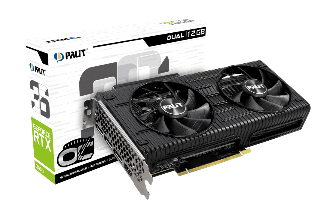 Видеокарта Palit RTX 3060 Dual OC 12Gb (NE63060T19K9-190AD)