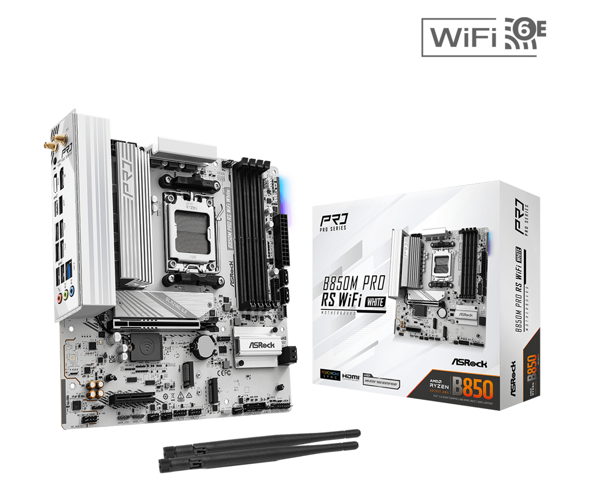 Материнская плата ASRock B850M PRO RS WIFI White