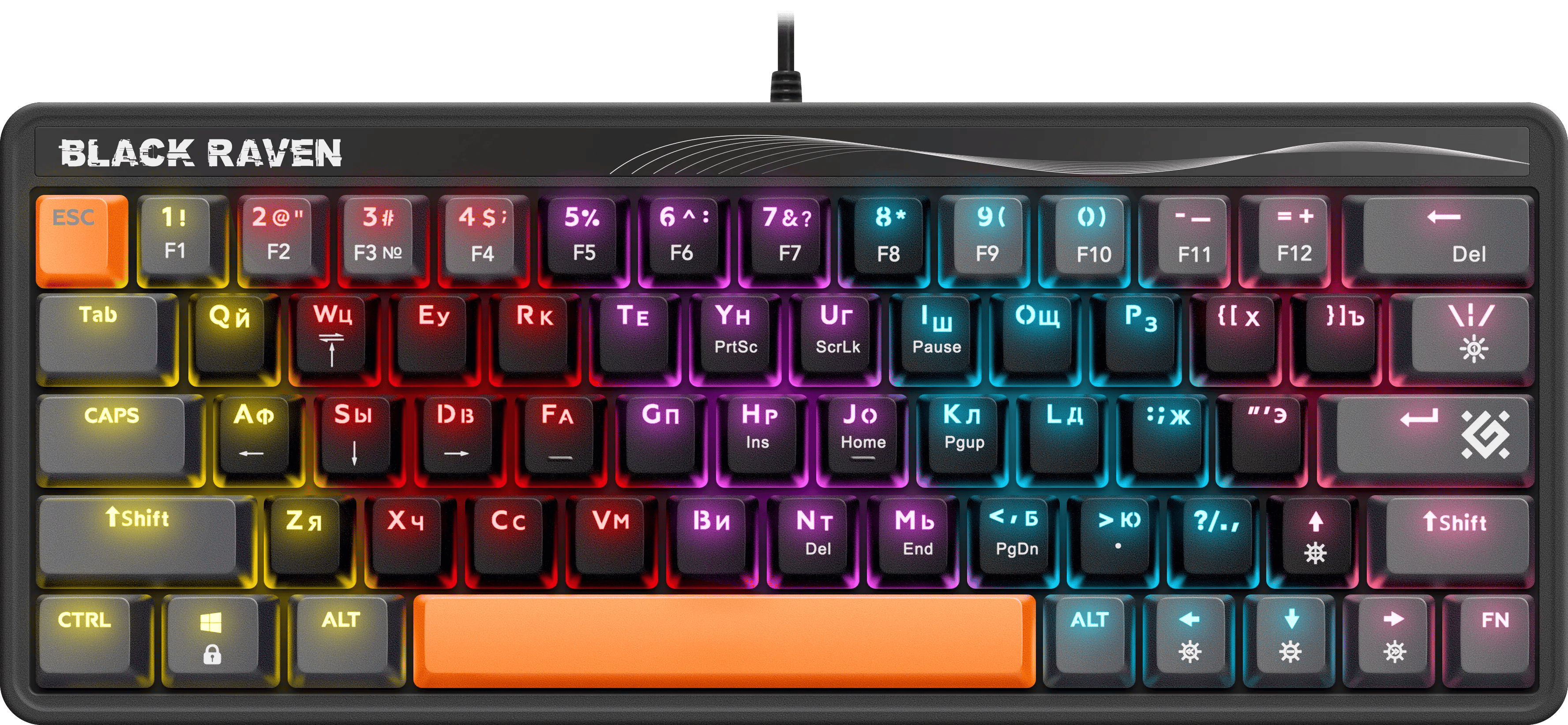 Клавиатура Defender Black Raven GK-417 (черный) (45414)