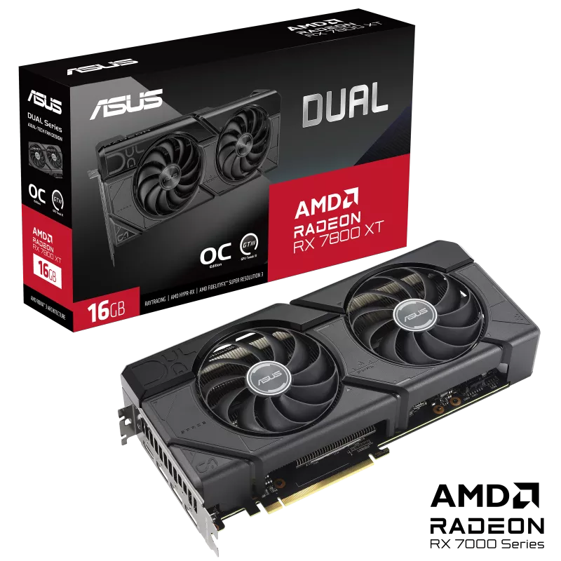 Видеокарта Asus RX 7800 XT Dual OC Edition (DUAL-RX7800XT-O16G)