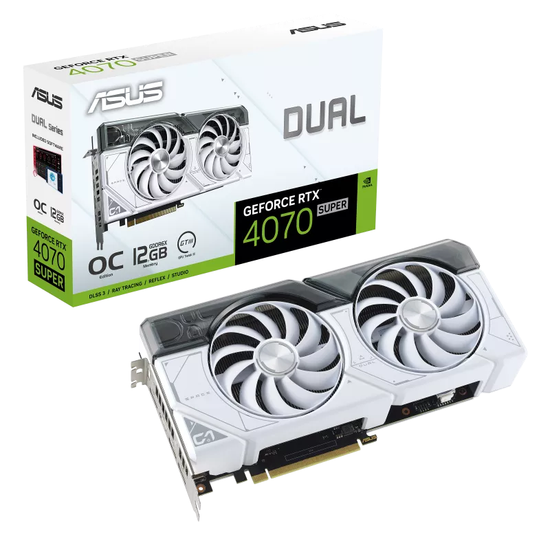 Видеокарта Asus RTX 4070 Super Dual White OC Edition (DUAL-RTX4070S-O12G-WHITE)