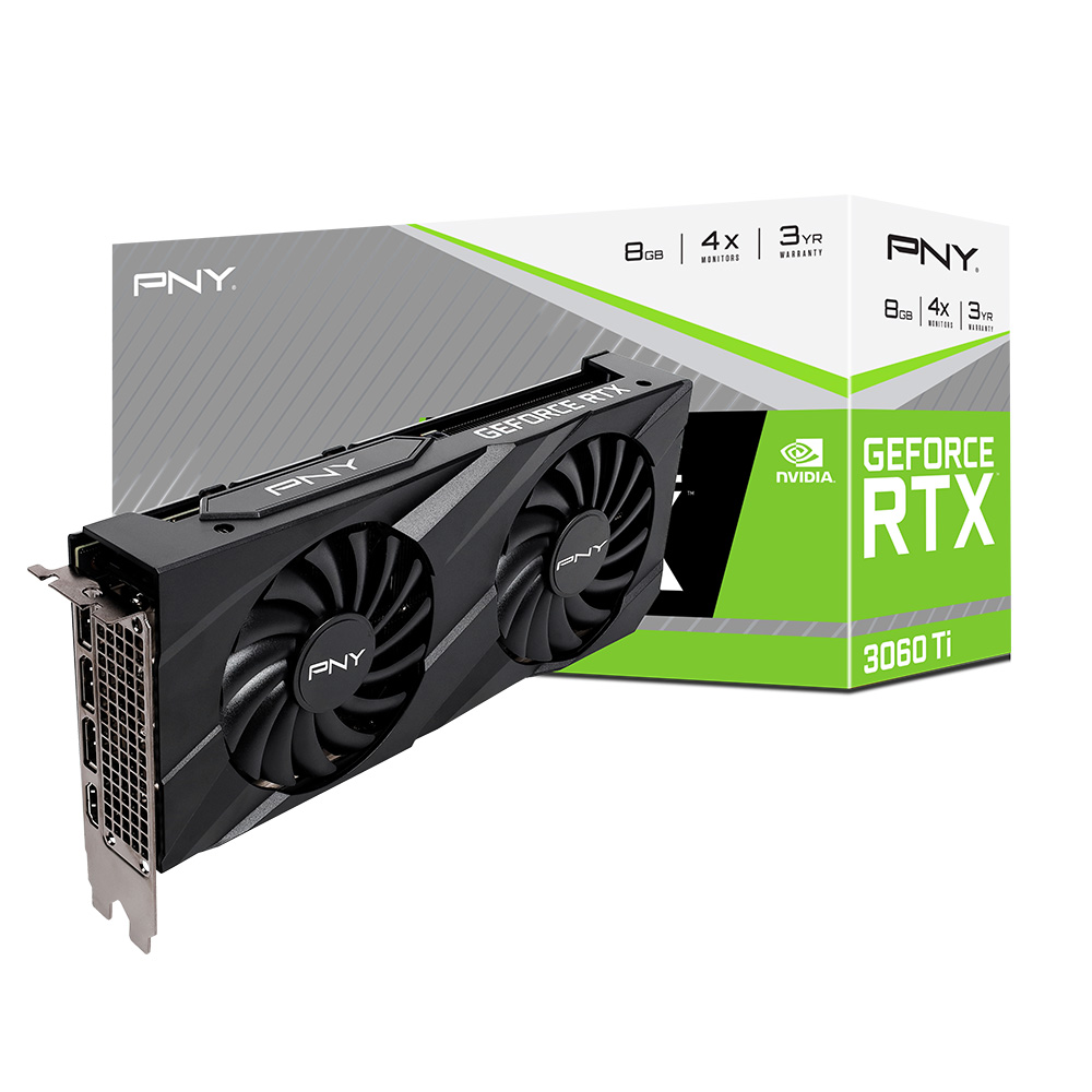 Видеокарта PNY RTX 3060Ti Verto Dual Fan LHR (VCG3060T8LDFBPB1)
