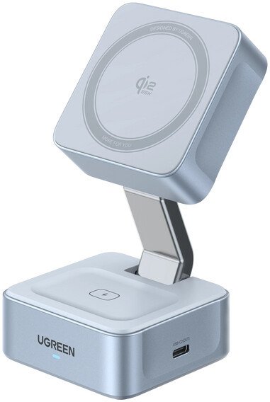 Беспроводное зарядное устройство Ugreen MagFlow 2-in-1 W752 (голубой) (55960B)